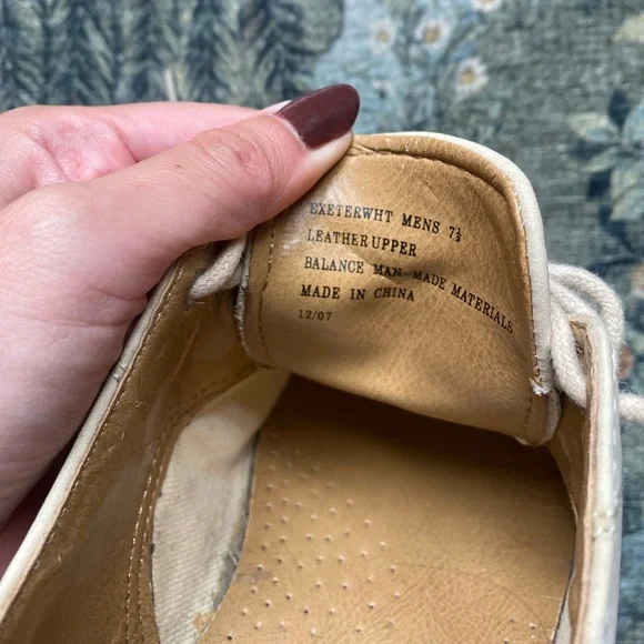 G.H.Bass & Co Exeter White Leather Oxford Shoes - Picture 2 of 5